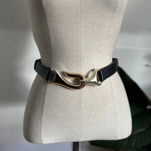 Leather chain hook metal belt